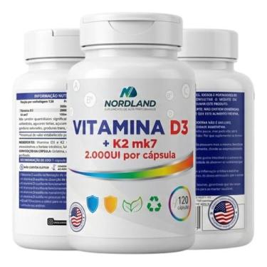Imagem de Vitamina D3 2000ui + K2 Mk7 Nordland 120 Cápsulas