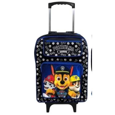 Imagem de Mochila Escolar Rodinhas Grande Patrulha Canina Infantil Para Meninos 