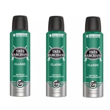 Imagem de Kit Com 3 Desodorantes Aerossol Classic Tres Marchand 150ml