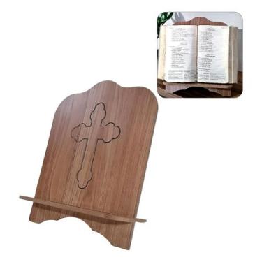 Imagem de Suporte Apoio De Bíblia Porta Livros Estudo Leitura Mdf Amadeirado2 - 