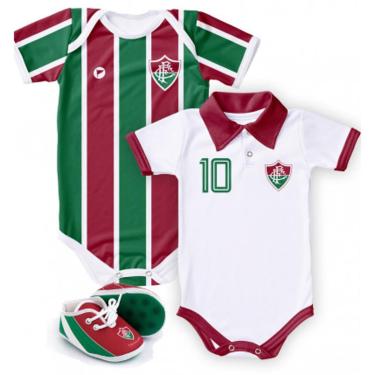 Imagem de Kit 2 Bodys Bebê Fluminense + 1 Chuteira Torcida Baby-Masculino