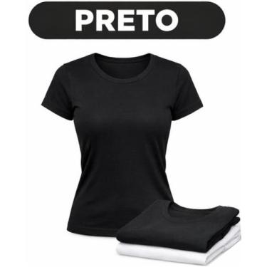 Imagem de Camiseta Baby Look Básica Feminina  Gola Redonda  Malha Poliviscose  P