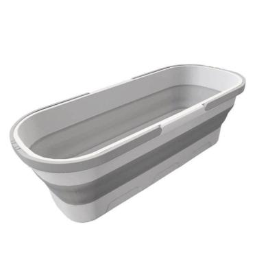 Imagem de Balde Dobrável Retrátil Retangular Com Rodinhas - 55x25cm