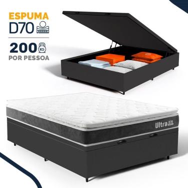 Imagem de Cama Box Baú com Colchão de Espuma D70 Pillow Top Ortopédico Ultra D70 Casal 138cm