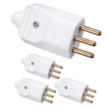 Imagem de 4Und Plug Pino Macho 2P+T c/ Prensa Cabos 20A 250V p/ Tomada - MarGiri