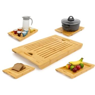 Imagem de Migalheira para Pão em Bambu Tábua para Cortar Pão 36x22 cm