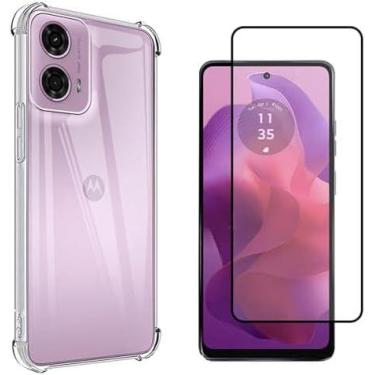 Imagem de Kit Capa Capinha Para Moto G24 Anti Impacto Transparente + Película De