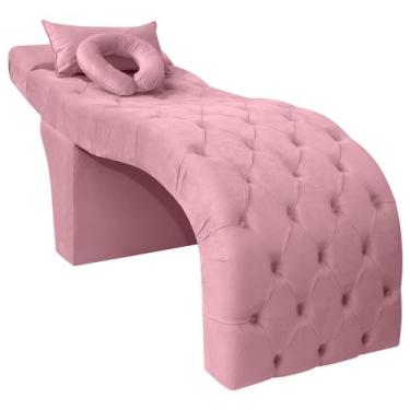 Imagem de Maca Estética Charme Para Extensão De Cílios Veludo Rosa Claro - SOFA 