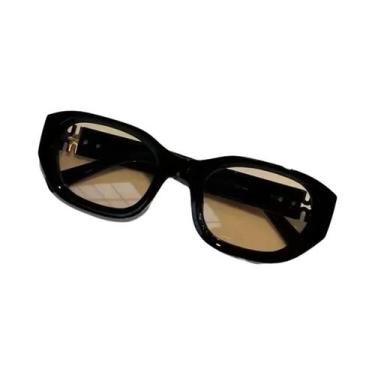 Imagem de Óculos De Sol Femininos Pequenos Ovais Estilosos De Grife Unissex De A