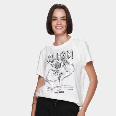 Imagem de Camiseta Colcci Floral Feminina, Off white, P