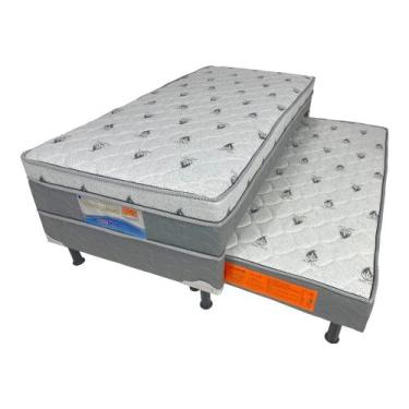Imagem de Bicama Box Solteirão Mola Ensacada Aloe 100X198X45 Ortofirme, Cinza