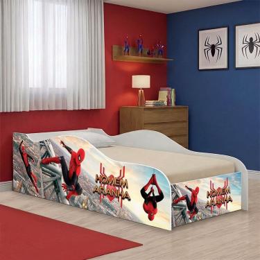 Imagem de Cama Carro Mini Infantil Homem Aranha Com Colchão D18 Temática Decorativa Para Quarto I...