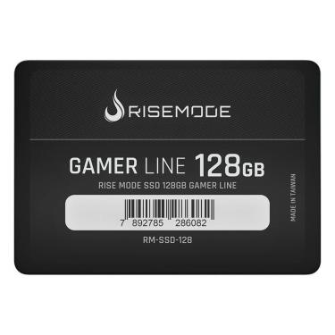 Imagem de SSD Rise Mode Gamer Line, 128GB, SATA III, Leitura: 530MB/s, Gravação: 520MB/s, Preto -...
