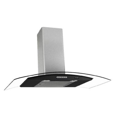 Imagem de Coifa de Parede Terim Vidro Curvo 90cm Inox com Led Filtro de Alumínio Preto 110V