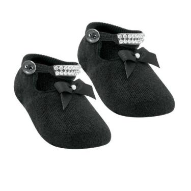 Imagem de Meia Infantil Bebe Sapatilha Strass Festa Ideal para Looks Especiais -