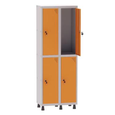 Imagem de Armário Guarda Volume Locker Roupeiro 2 Vãos 4 Portas Aço GRF502/4 Cin