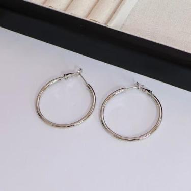 Imagem de Brinco Argola banhada a Prata s925 Luxo Hipoalergênico - MS CHOICES