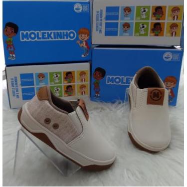 Imagem de Sapatênis Slip Molekinho Timor Leste-2623.100, Branco off, Caramelo, 2