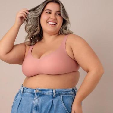 Imagem de Sutiã Plus Size Comfort UP Sem Aro Bojo Flexível Fita UP, Rose, EGG(46