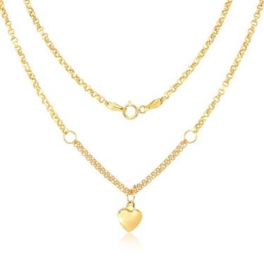 Imagem de Colar Em Elo Português Ouro 18k Com Pingente 45cm - Paulistana Joias