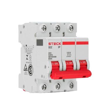 Imagem de Disjuntor Steck SDZD63C40 - DIN 3P 40A Curva C 6kA Branco CEMIG