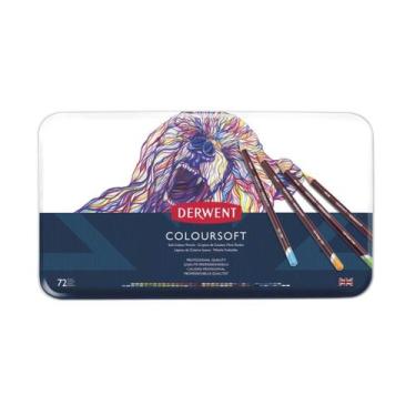 Imagem de Lápis de Cor Derwent Coloursoft Lata 72 Cores