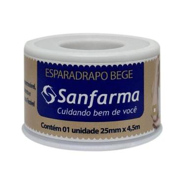 Imagem de Esparadrapo Impermeavel Bege Sanfarma 25mm x 4,5m 12 Unid