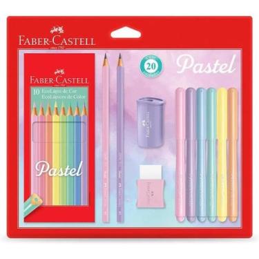 Imagem de Kit Tons Pastel - Faber-Castell - Com 20 Lápis de Cor + Canetinhas + B