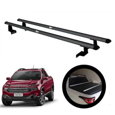 Imagem de Rack Travessa Caçamba Fiat Toro Todos os anos Alumínio Preto Kiussi