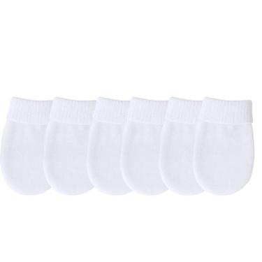 Imagem de Kit 03 Pares de Luvas Lisas Para Bebê Recém Nascido RN Macia Confortáv