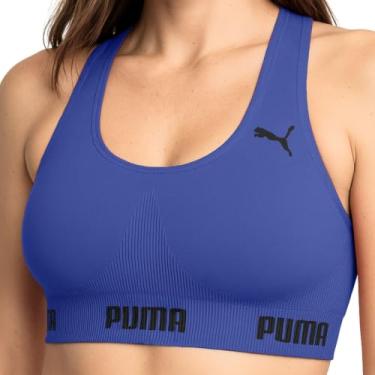 Imagem de PUMA Top Feminino Esportivo Poliamida Academia Nadador Sem Bojo Original, Royal, M