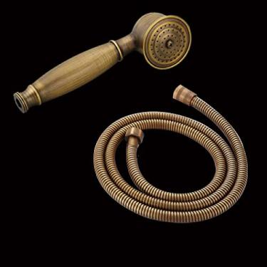 Imagem de Bronze preto antigo ouro cromado latão estilo telefone banheiro chuveiro chuveiro de mão que economiza água e mangueira de 1,5 m, 2