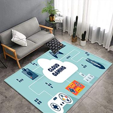 Imagem de Tapetes de área Gamer para quarto e meninos, adolescentes, controles de jogos, jogadores, tapetes de chão, tapete estampado, decoração de casa, tapetes antiderrapantes para crianças, jogos de jogador, 11 L: 120 cm L: 80 cm