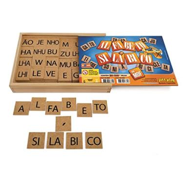 Imagem de Alfabeto Silábico 156 Peças em Mdf Caixa em Madeira Escolar