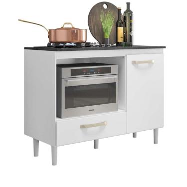 Imagem de Balcão Nicioli Cooktop Fit com nicho para forno elétrico com 01 porta e 01 gaveta - Branco