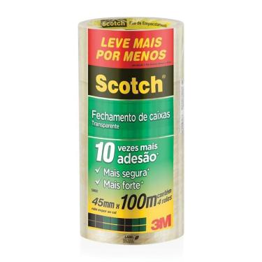 Imagem de Fita De Empacotamento Scotch 3M 5802 45Mmx100M Com 4
