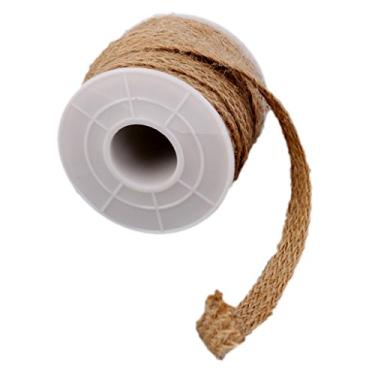 Imagem de Embalagem de com laço de corda trançada hessian juta rústica natural - conforme descrito, C