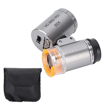 Imagem de Microsc¨®pio de Bolso 60X,Mini Lupa de Microsc¨®pio de Luz UV LED de Bolso com 2 Luzes LED e 1 Luz UV para J¨®ias, Diamantes, Moedas, Selos, Antiguidades, Microsc¡§?pio de bolso port¡§¡étil Minimicros