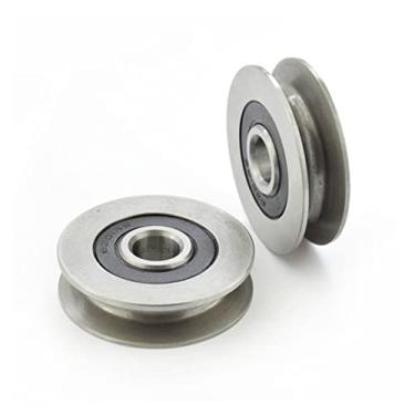 Imagem de 12 * 50 * 13mm rolamento de aço rolamentos, u ranhuras V redonda fundo 5 cm polia, roda de guia de 6mm, roda de fio Roda de levantamento (Bore Diameter : 10mm)
