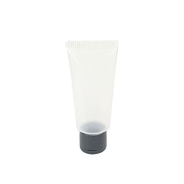 Imagem de BISNAGA PLÁSTICA TRANSPARENTE 20ML C/TAMPA FLIP TOP (50 PEÇAS) (Preta)