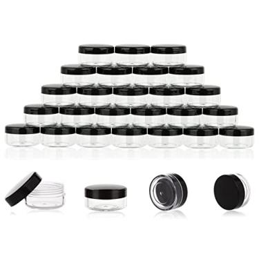 Imagem de (10g-40pcs, Black) - 10 Gramme Cosmetic Containers 40pcs Sample Jars with Lids Plastic Makeup Sample Containers BPA free Pot Jars