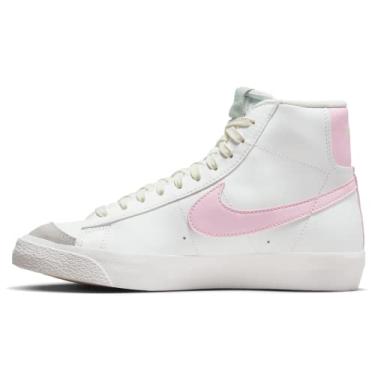 Imagem de Nike Blazer Mid '77 Big Kids Casual Skate Shoes Da4086-002, Summit espuma branca/rosa, 5.5 Big Kid