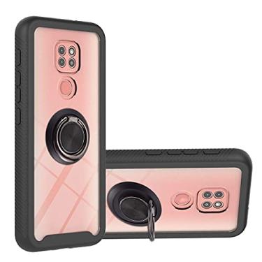 Imagem de For Motorola Moto G9 Play / E7 Plus Starry Sky Solid Color Series Shockproof PC + TPU Protective Case with Ring Holder & Magnetic Function