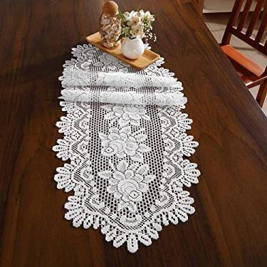 Imagem de Caminho de Mesa Oval 40x125cm Branco