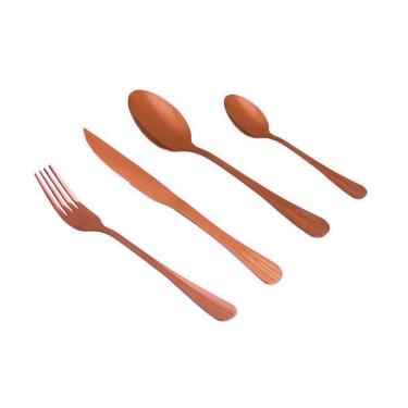 Imagem de Faqueiro Aço Inox 24 Peças Positano Rosé Lyor