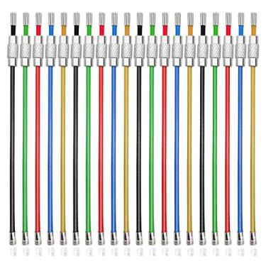 Imagem de 20 peças de chaveiros de arame, CKANDAY 2 mm 10 centímetros coloridos chaveiros para pendurar etiquetas de bagagem, chaveiros e porta-chaves de identificação