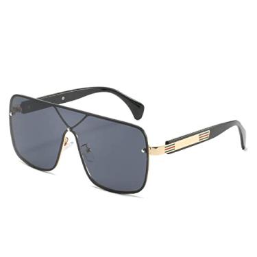 Imagem de Óculos de sol tudo-em-um Steampunk Trend Grande Armação Óculos Conjugados Personalizado Versátil Quadrado Óculos de Sol, 2, Tamanho Único