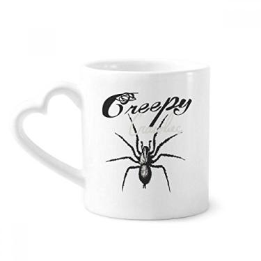 Imagem de Caneca com ilustração de teia de aranha inseto caneca de café cerâmica copo de coração de vidro