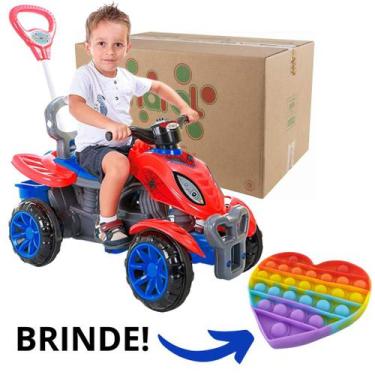 Imagem de Carrinho De Passeio Infantil Quadriciclo Pedal Empurrar Bebe - Maral