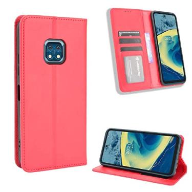 Imagem de Capa flip para Nokia XR20 capa carteira couro PU e TPU capa de celular Uitra-Thin design proteção total à prova de choque capa traseira do telefone (cor: vermelho)